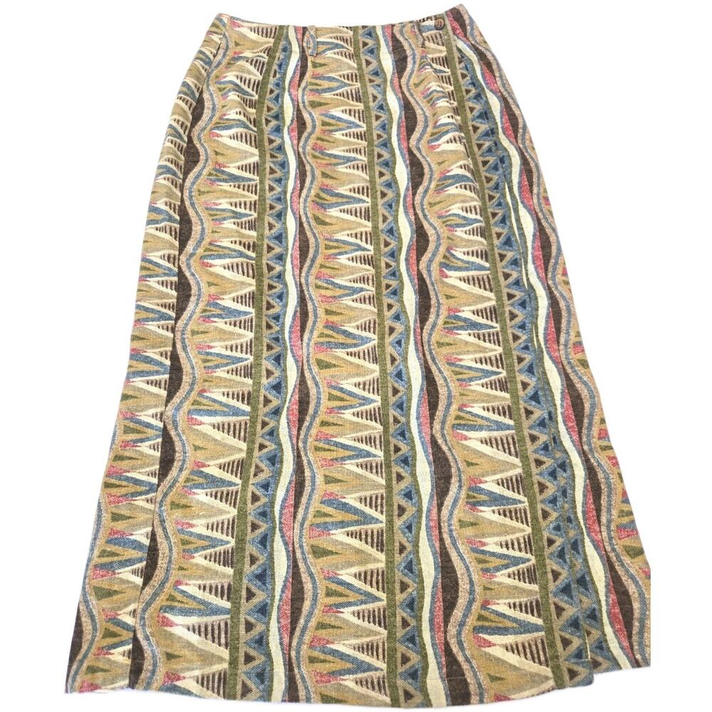Ruff Hewn Vintage Button Loop Skirt Size 14 Made in USA Aztec Vintage EUC‎